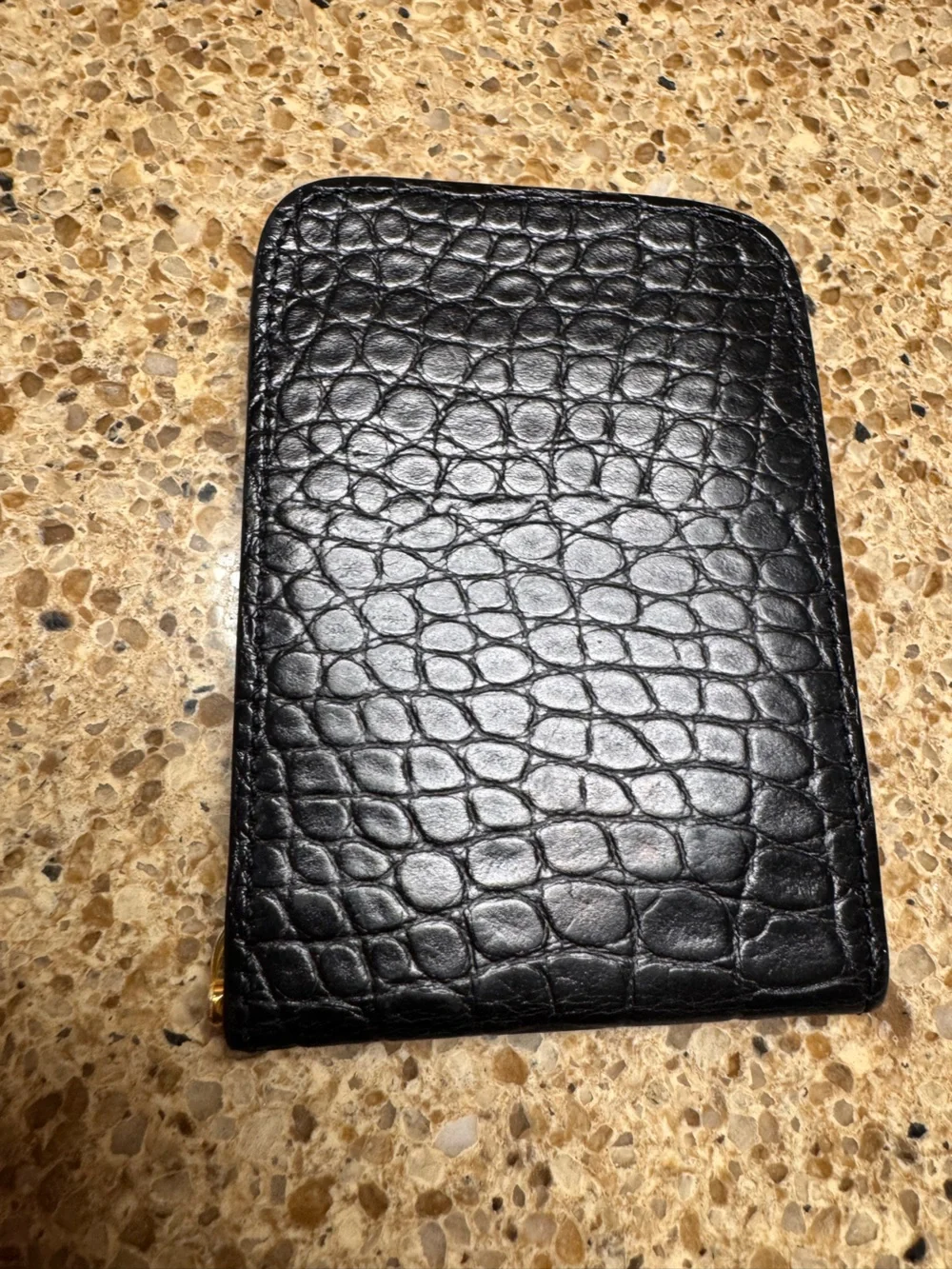 Black Croc-Embossed Banknotes & Card Holder Wallet- Source Unknown